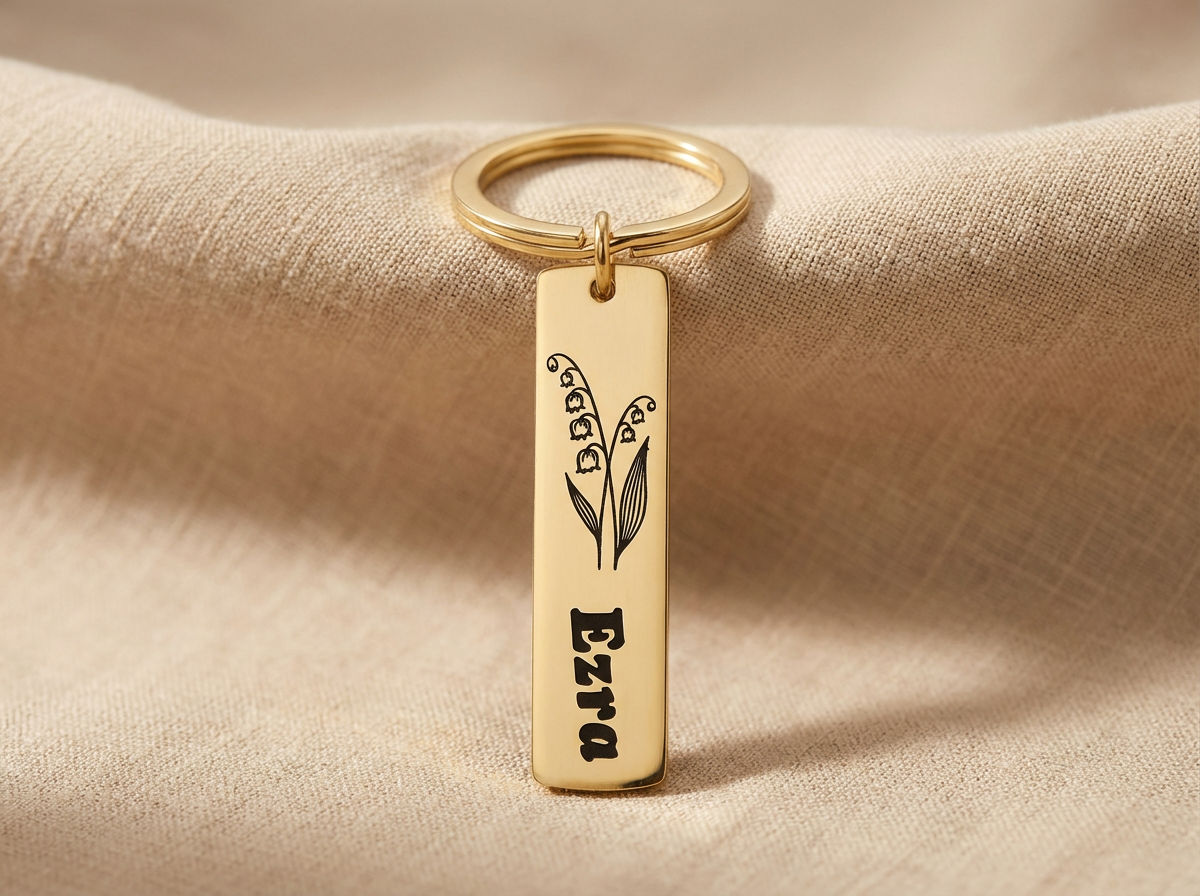 PORTE-CLÉS PRÉNOM & FLEUR