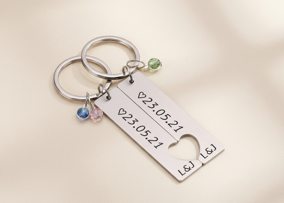 DUO PORTE-CLÉS CŒUR