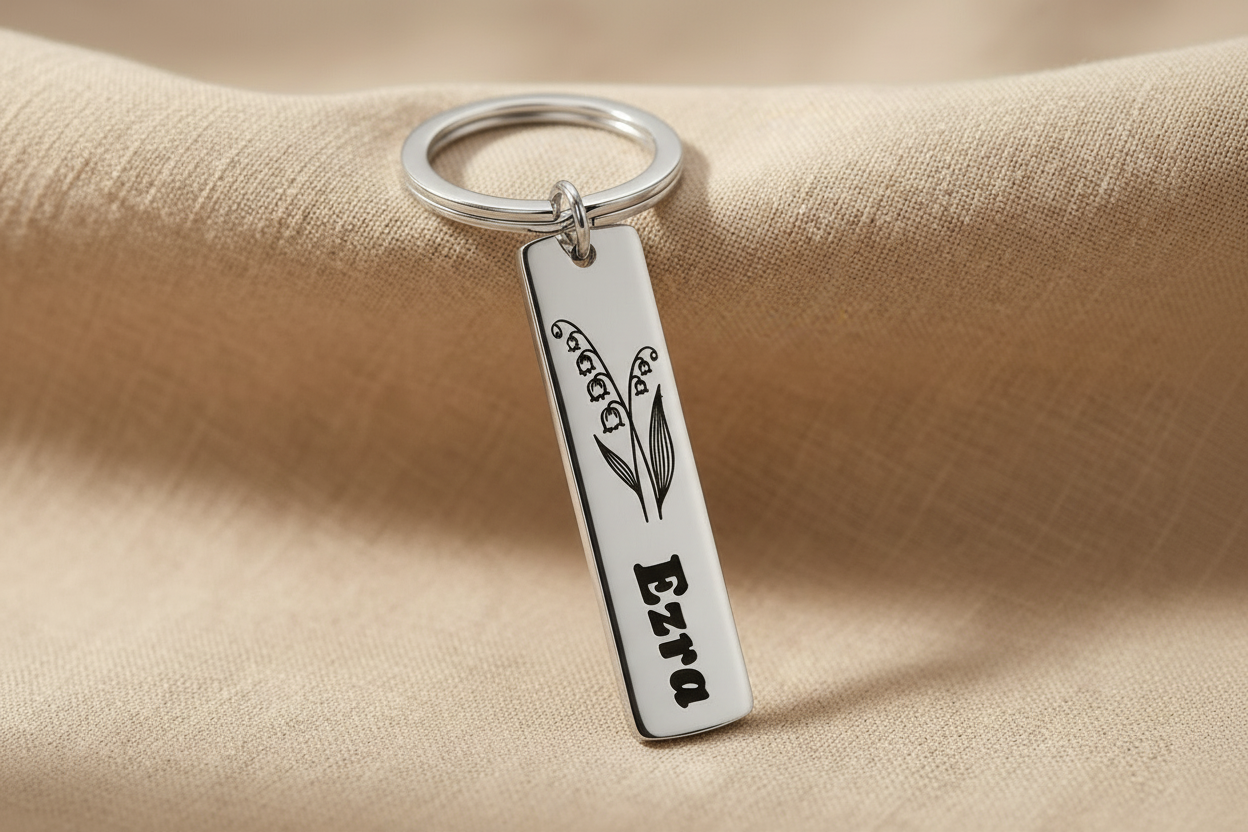 Porte-clés personnalisé Ezra - argent